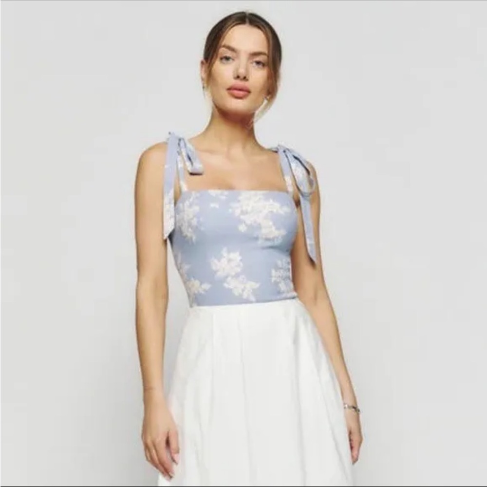 Reformation Floral Tie Top